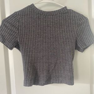 Fashion nova grey knit crop top size small